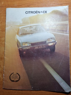 revista de prezentare citroen cx - anul 1974-1975 foto