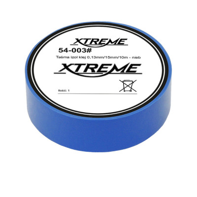 Banda izolatoare adeziva, XTREME 07053, 0.13mmx15mm, 10m lungime, PVC, albastra foto