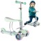 Trotineta pliabila cu 3 roti 3 in 1, roti LED, verde, MalPlay 111338
