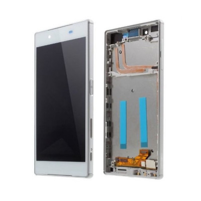 Ansamblu display touchscreen rama Sony Xperia Z5 alb foto