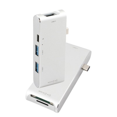 Adaptor USB 3.0 C Type, SD Card, MicroSD pentru MacBook YC-205 DESIGILAT foto