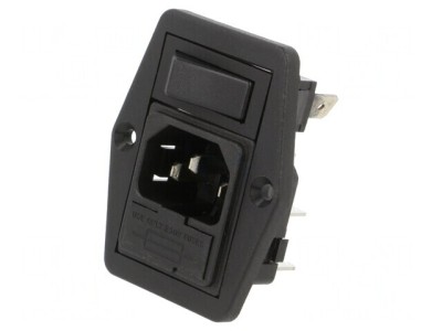 Conector alimentare AC soclu IEC 60320 10A 250V foto
