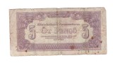 Bancnota Ungaria 5 pengo 1944, circulata, uzata