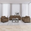 VidaXL Set de canapele cu perne, 3 piese, maro, textil