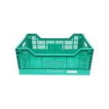 Lada, cutie plastic pliabila 595x395x250mm, verde pentru depozitare
