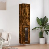 vidaXL Dulap &icirc;nalt, stejar fumuriu, 34,5x34x180 cm, lemn prelucrat