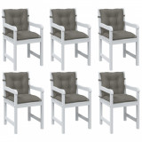 Perne scaun cu spatar scund 6 buc. melanj gri 100x50x7cm textil GartenMobel Dekor, vidaXL
