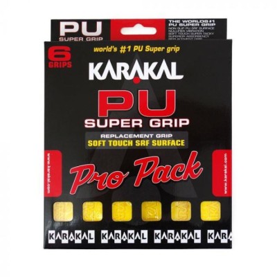 Set gripuri Karakal PU Super Grip - 6 bucati galben foto