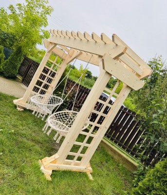 Leagăn lemn tip pergola foto