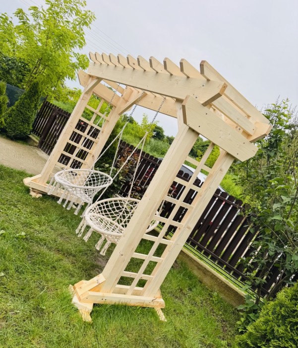 Leagăn lemn tip pergola