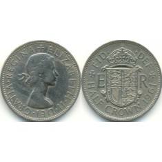 Anglia 1961 - &frac12; crown, circulata