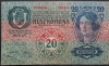 Bancnota 20 COROANE - Austro-Ungaria, Supratipar ROMANIA, anul 1913 *cod 101