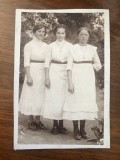Fotografie interbelica reprezentand trei domnite avand tinuta de pension