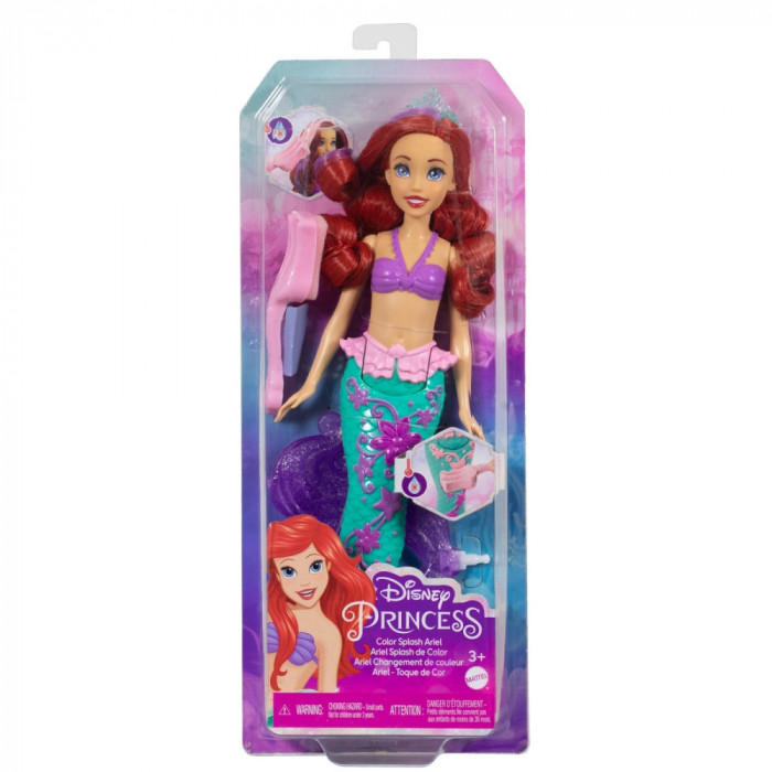 DISNEY PRINCESS PAPUSA ARIEL CU CULORI SCHIMBATOARE