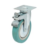 Roata pivotanta cu frana 125x27 mm, cauciuc plin, placa otel, 60 kg