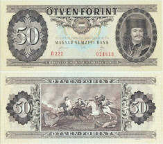 1989 ( 10 I ) , 50 forint ( P-170h ) - Ungaria - stare UNC foto