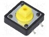 Microintrerupator 12x12mm, {{Mod comutare}}, SPST-NO, NINIGI - DS1042-01-24KYAS25010