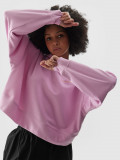 Hanorac de trening fără fermoar cu glugă pentru femei - roz pudrat, 4F Sportswear