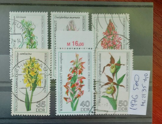 TS21 - Timbre serie DDR - 1976 Mi2135-40 Flora