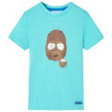Tricou pentru copii cu m&acirc;neci scurte, turcoaz, 128