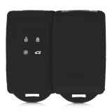 Husa Cheie Auto pentru Renault / Dacia - 4 Butoane - Keyless Go, Silicon, Negru, 48035.01, Kwmobile