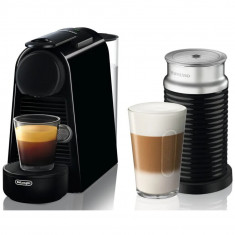 Pachet Espressor Nespresso De&#039;Longhi Essenza Mini EN85.BAE, 1450W, 19 Bar, + Aparat pentru spumare lapte Aeroccino 3 Negru, 0.6L, Negru + set cap