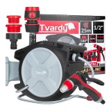 Furtun de gradina pe tambur automat Brass Line, 1 / 2", 25 m, Tvardy T07295