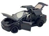 Macheta Metalica Tesla Model X cu Uși Deschise cu suntet si lumina, Scara 1:28 neagra