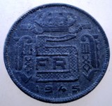 2.211 BELGIA WWII LEOPOLD III 5 FRANCS FRANCI 1945 DES BELGES