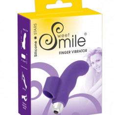 Vibrator Mini Sweet Smile Finger, Mov, 5.9 cm
