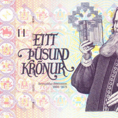 Bancnota Islanda 1.000 Kronur 2001 (2009) - P59 UNC