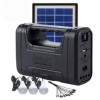 Kit solar GD-Lite 8017, dotat cu dispozitive USB cu 3 becuri LED + acumulator de mare capacitate, negru, GDLITE