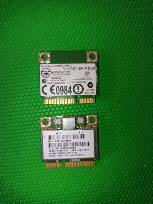 Placa wireless wlan mini PCI-e half Broadcom BCM94313HMG2L 802.11b/g/n