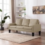 vidaXL Canapea cu 3 locuri, cappuccino, piele ecologică 288766