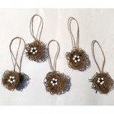 Set de 5 ornamente handmade rustice pentru bradul de Craciun