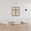 Set mobilier de gradina, 7 piese, alb, lemn masiv de pin GartenMobel Dekor, vidaXL