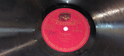 PLACA GRAMOFON PATEFON POLYDOR - CARMELITA - RICARDO - TANGO foto