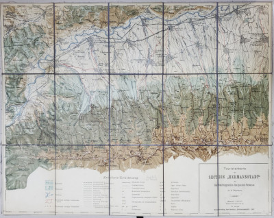 Harta turistica a Sectiunei Hermanstad - 1921 foto
