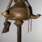 Lampa veche decor,opait antic cu 3 orificii bronz-alama-metal si accesorii