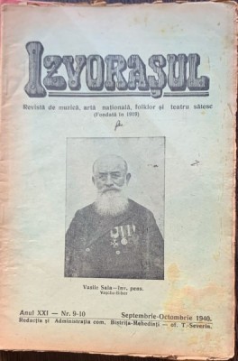 Izvorasul - revista de muzica, arta nationala, folklor si teatru satesc - nr. 9-10, septembrie-octombrie 1940 foto