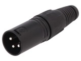 Mufă XLR 3-PIN Tată Argintată Neagră