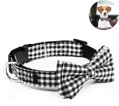 Papion pentru caine Onehous, bumbac, alb/negru, marimea L