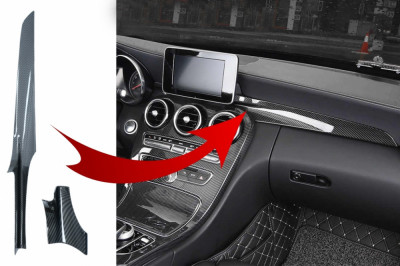 Trim Interior Consola compatibil cu Mercedes C-Class W205 (2014-2018) GLC X253 (2015-2018) Carbon Fiber Style LHD INTRIMW205 foto