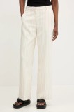 Abercrombie &amp; Fitch pantaloni femei, culoarea bej, lat, high waist, KI156-5366