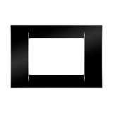 Rama decorativa tripla Gewiss Virna, pentru aparataj modular, IP20, neagra