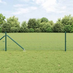 vidaXL Gard cu Fir Sudat cu 13 St&acirc;lpi cu Spike Verde 0.8x50 m Oțel