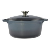 Oala Fonta Emailata Perfect Home, 4L, 24cm, Gri, cu Capac Inox, Inductie, Gaz, Electric