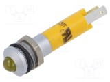 Lampă de control LED galbenă 24V &Oslash;8mm IP67 CML