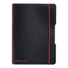 Caiet My.book Flex A5 40f Patratele Negru Cu Logo Rosu foto