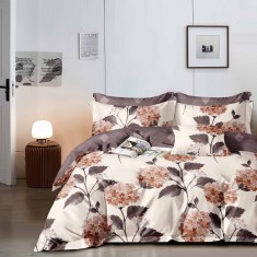 Lenjerie pat dublu,bumbac finet,6 piese,cearceaf normal 220x240cm, cearceaf pilota 200x220cm, 2 fete de perna 50x70, 2 fete de perna 70x70-M348